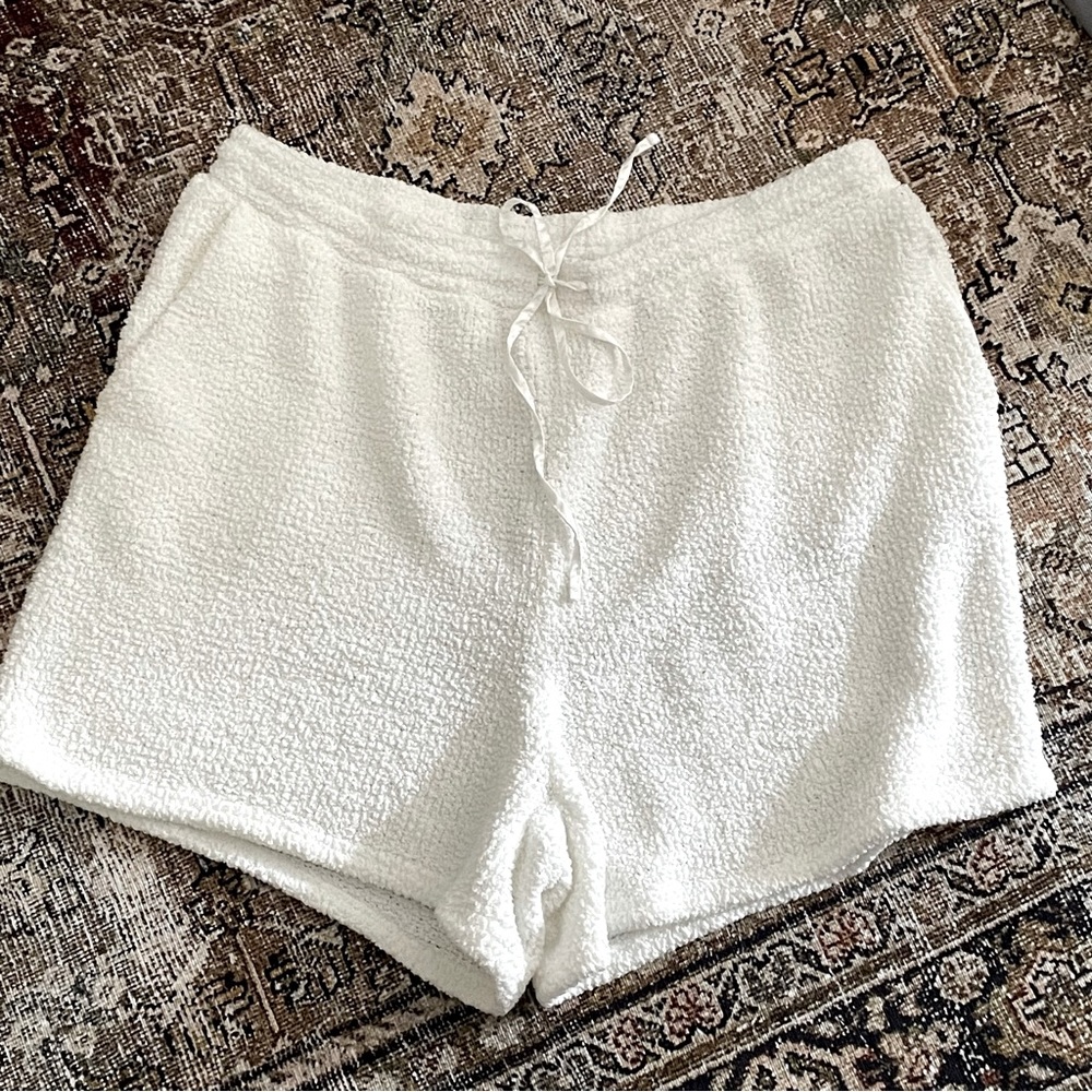 ELOQUII 18/20 Teddy Shorts in White - Women's